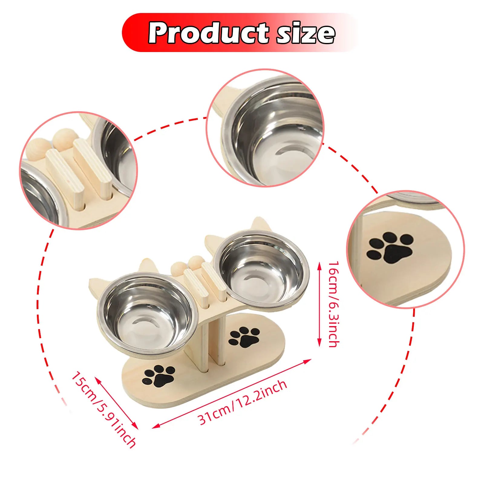 Cat Bowls Elevated Dish Pet Food Bowls for Food and Water Kitten Indoor Cats Cat Bowls with Stand Cat Dining Table Dish