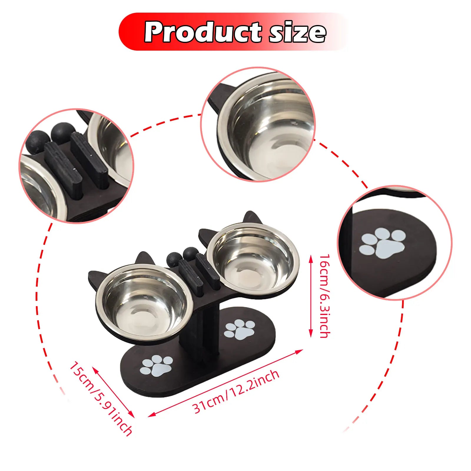Cat Bowls Elevated Dish Pet Food Bowls for Food and Water Kitten Indoor Cats Cat Bowls with Stand Cat Dining Table Dish