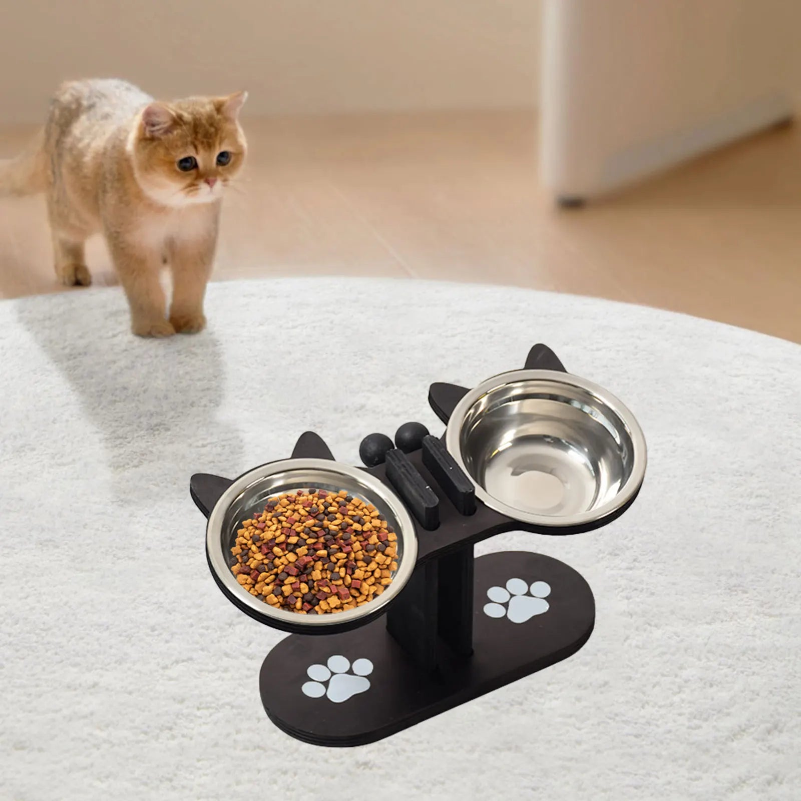Cat Bowls Elevated Dish Pet Food Bowls for Food and Water Kitten Indoor Cats Cat Bowls with Stand Cat Dining Table Dish