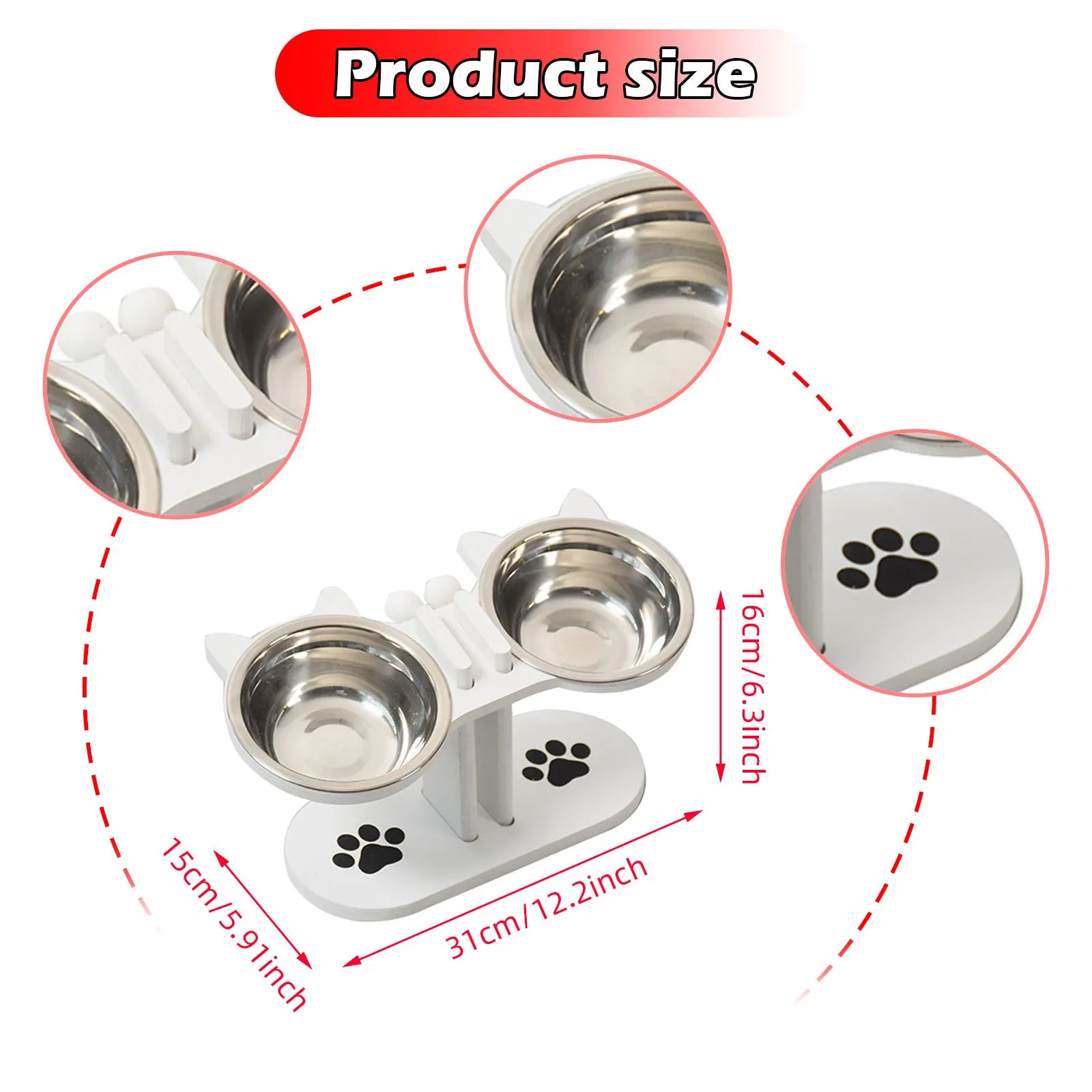 Cat Bowls Elevated Dish Pet Food Bowls for Food and Water Kitten Indoor Cats Cat Bowls with Stand Cat Dining Table Dish