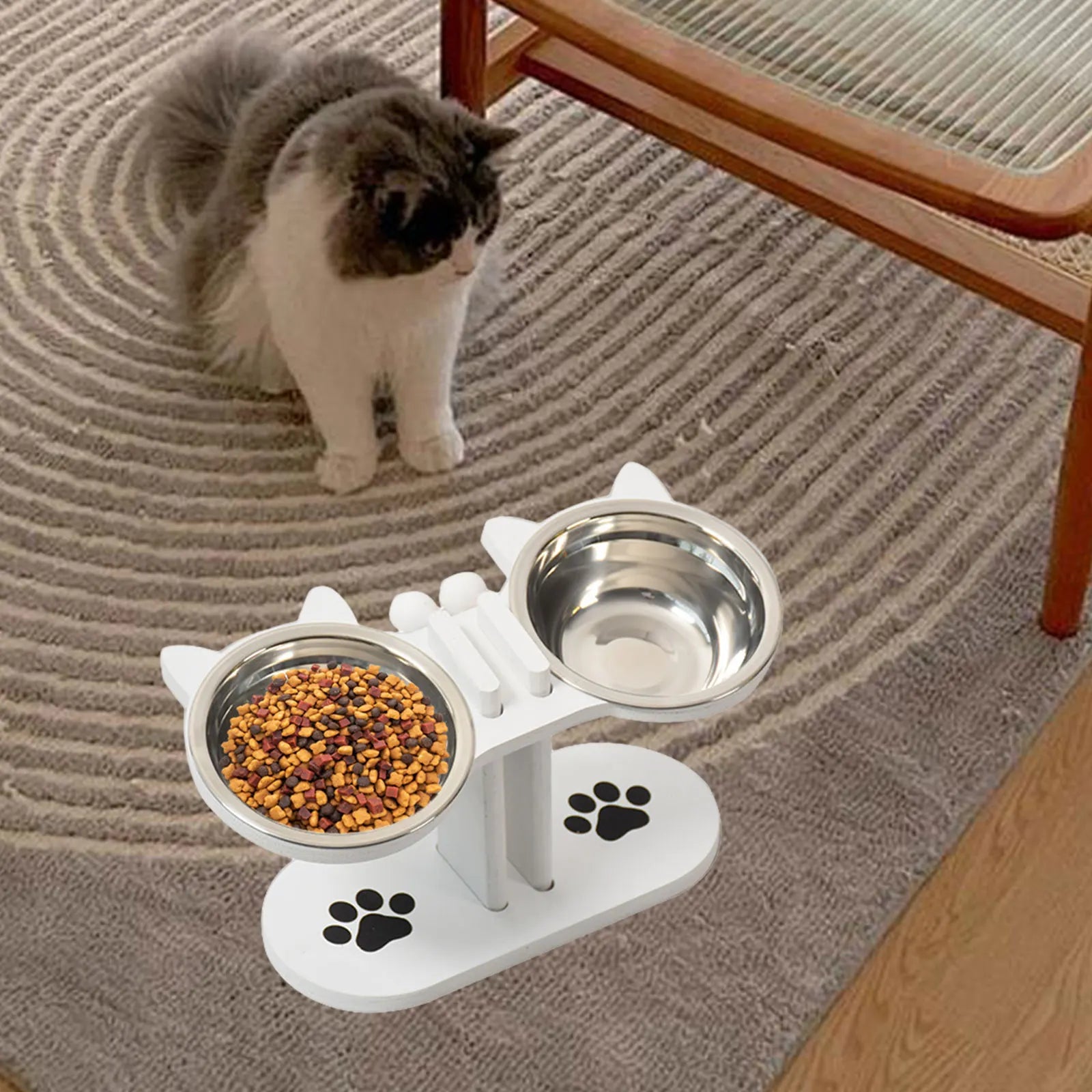 Cat Bowls Elevated Dish Pet Food Bowls for Food and Water Kitten Indoor Cats Cat Bowls with Stand Cat Dining Table Dish