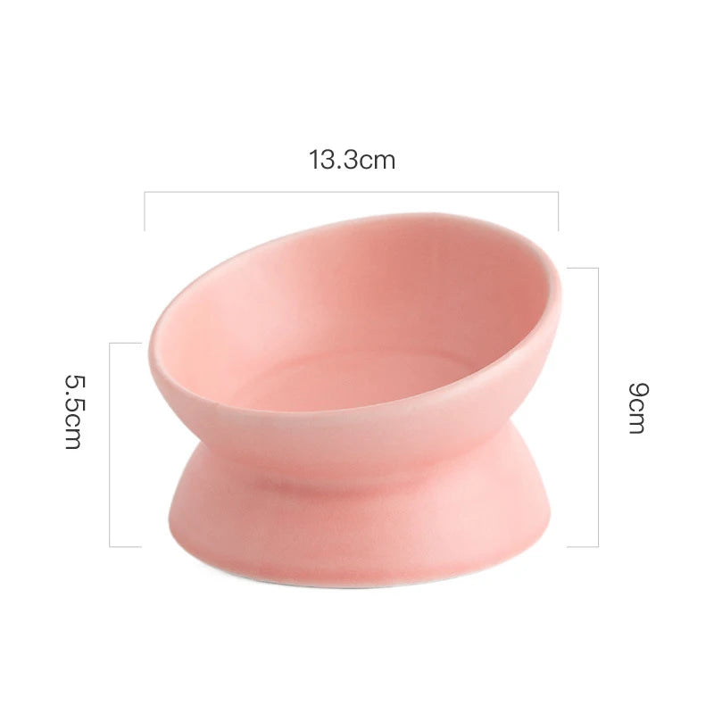Pet Ceramics Bowl Nordic Style Cat Food Feeding Dishes Puppy Dog Neck Guard High Foot Bowls Cats Eating Supplies