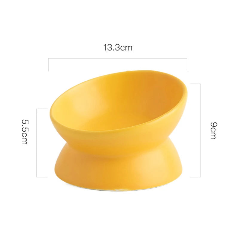 Pet Ceramics Bowl Nordic Style Cat Food Feeding Dishes Puppy Dog Neck Guard High Foot Bowls Cats Eating Supplies