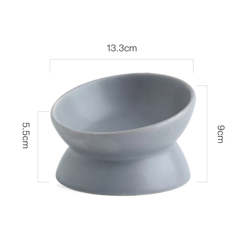 Pet Ceramics Bowl Nordic Style Cat Food Feeding Dishes Puppy Dog Neck Guard High Foot Bowls Cats Eating Supplies