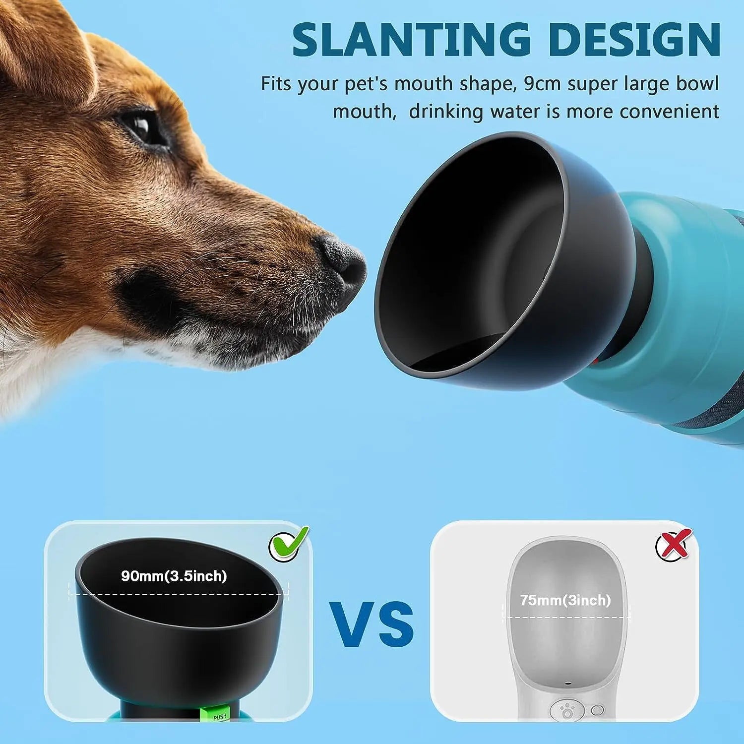 Upgraded Dog Water Bottles, Portable, Accompanying Pet Water Cup for Going Out, Outdoor Water Cup, Food Travel Bowls, 650ml
