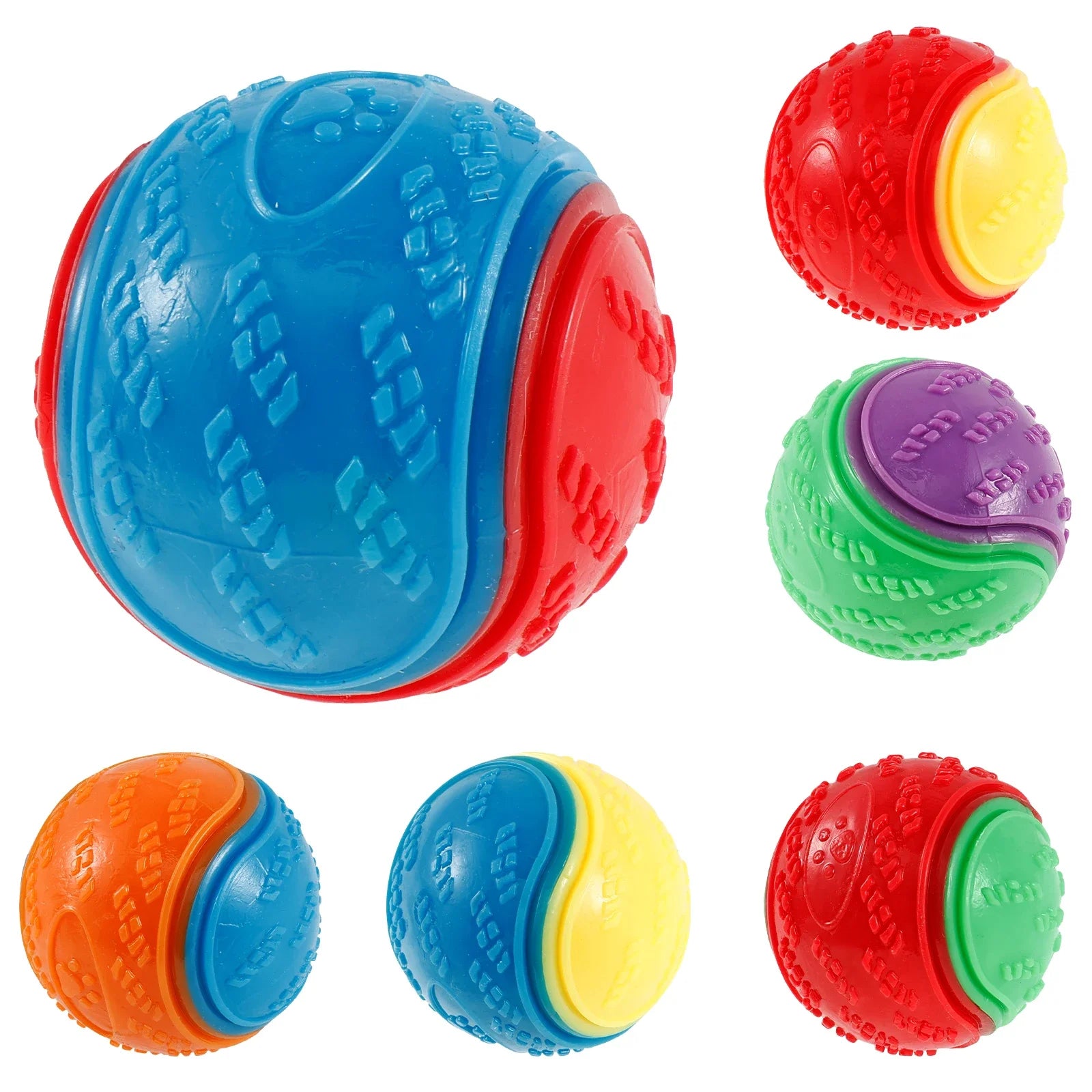 6/12Pcs Dog Squeaky Balls Toys High Bouncy Interactive Toys Rubber Dog Chew Toy Outdoor Throwing Recovery Training Pet Supplies